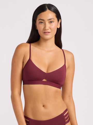 Seafolly Seafolly Collective Hybrid Bralette in Dark Burgundy