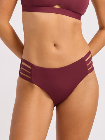 Seafolly Seafolly Collective Multi Strap Hipster Bottom in Dark Burgundy