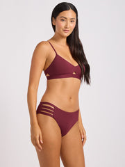 Seafolly Collective Hybrid Bralette in Dark Burgundy, view 3, click to see full size