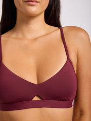 Seafolly Collective Hybrid Bralette in Dark Burgundy, view 4, click to see full size