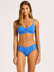 Seafolly Seafolly Collective Multi Strap Hipster Bottom in Sapphire, view 4, click to see full size