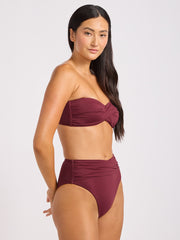 SF Collective Twist Bandeau in Dark Burgundy, view 3, click to see full size