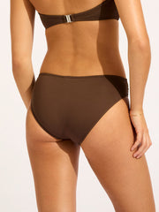 Seafolly SF Collective Twist Hipster in Dark Chocolate, view 2, click to see full size