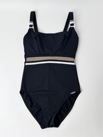 One Piece Square Neck Tank in Black