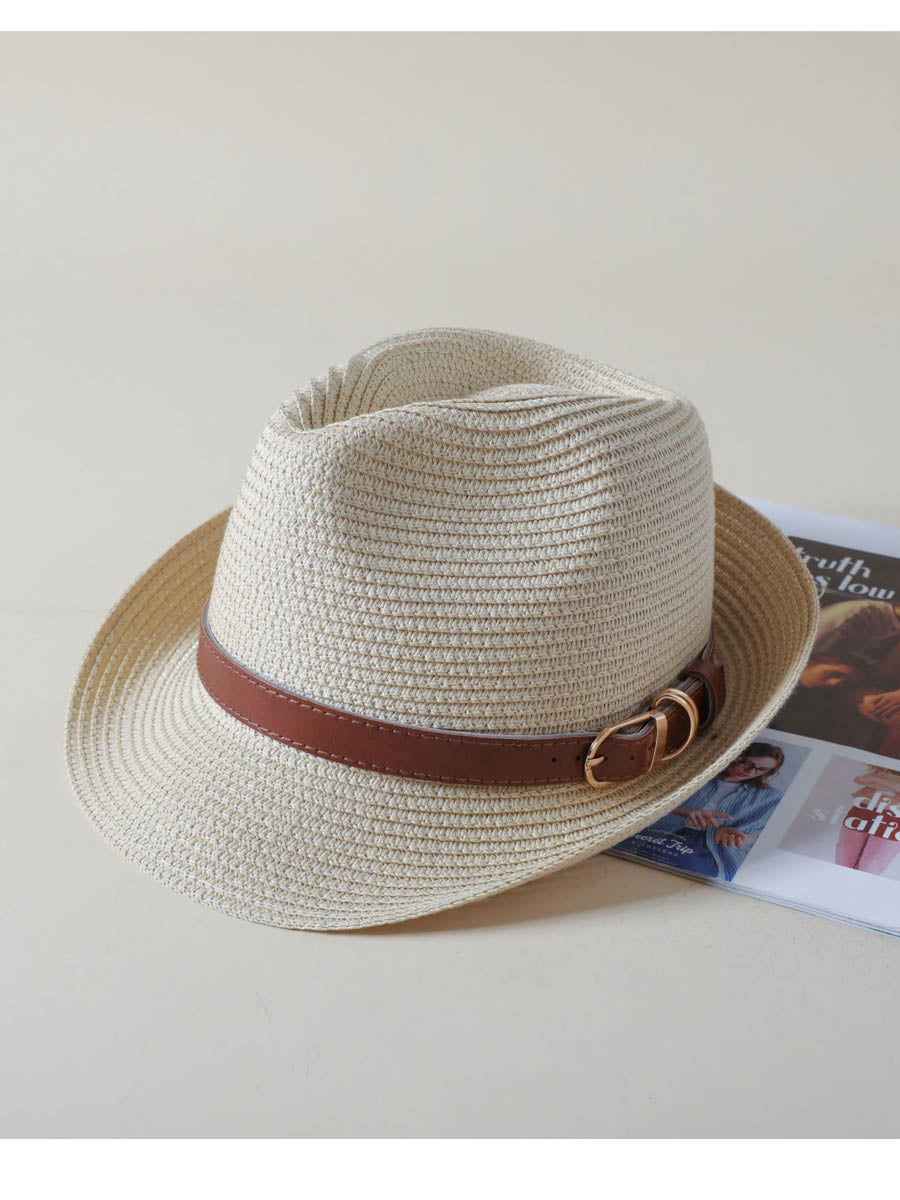The Pathz Cuban Fedora With Leather Band in Beige