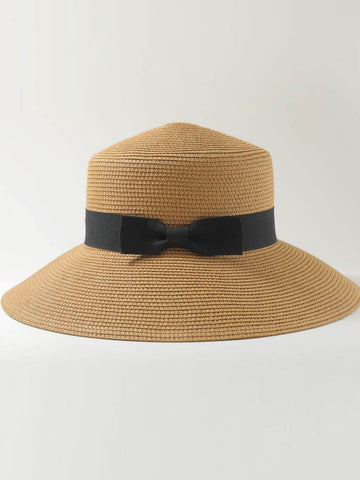 The Pathz Round Top Straw Bucket Hat in Natural