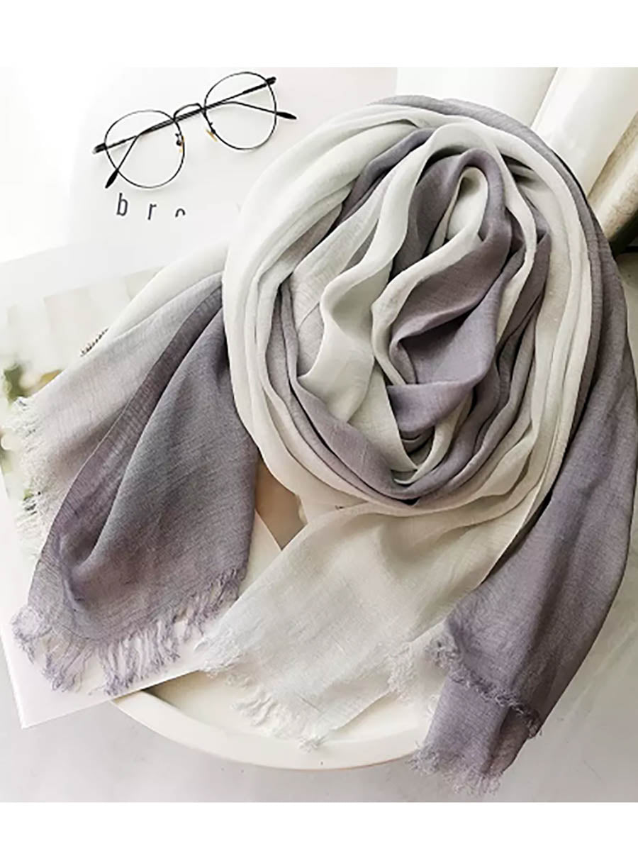 The Pathz Two Tone Color Scarf in Grey/White