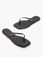 TKEES Square Toe Lily Sandals In Black, view 2, click to see full size