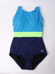 TYR Sol Spliced Belt Controlfit In Blue Multi, view 3, click to see full size