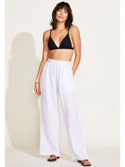 Vitamin A The Getaway Pant in White EcoLinen, view 4, click to see full size