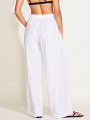 Vitamin A The Getaway Pant in White EcoLinen, view 2, click to see full size