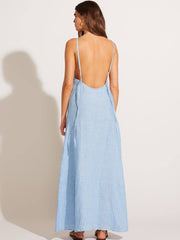 Vitamin A Mari Maxi Dress in Summer Stripe Linen, view 2, click to see full size