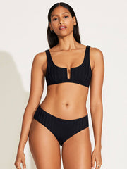 Vitamin A Ursula Bralette Top in Black SuperRib, view 4, click to see full size