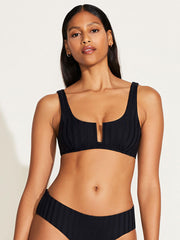 Vitamin A Ursula Bralette Top in Black SuperRib, view 1, click to see full size