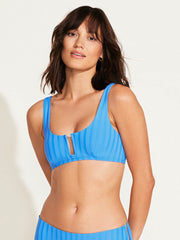 Vitamin A Ursula Bralette Top in Dream Blue SuperRib, view 1, click to see full size