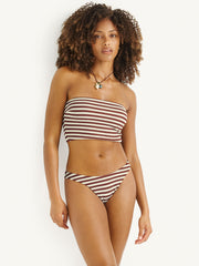 Nala Bandeau Tank Top in Red Ochre Stripe, view 3, click to see full size
