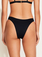 Vitamin A Luxe Link Cheeky Bottom in Black ReLux, view 2, click to see full size