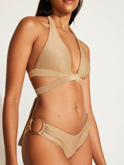 Vitamin A Sirena Wrap in Golden Glow Metallic, view 3, click to see full size