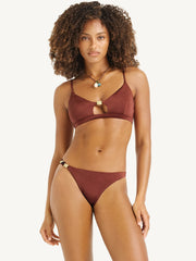Terra Cut Out Bralette in Red Ochre, view 3, click to see full size