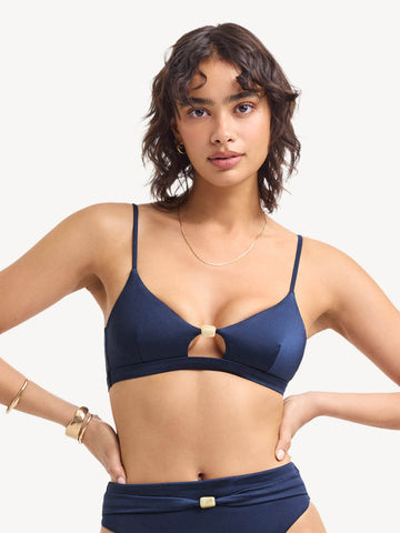 Terra Cut Out Bralette in Midnight Indigo
