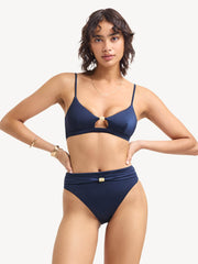 Terra Cut Out Bralette in Midnight Indigo, view 3, click to see full size