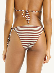 Elle Tie Side Bottom in Red Ochre Stripe, view 2, click to see full size