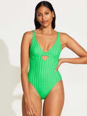Vitamin A Rossi Underwire One Piece in Spearmint SuperRib, view 1, click to see full size