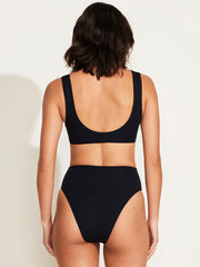 Vitamin A The Icon One Piece Cheeky in Black EcoRib, view 2, click to see full size