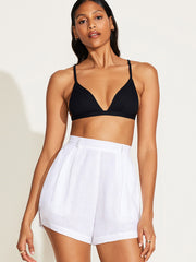 Vitamin A The Getaway Short in White Ecolinen, view 1, click to see full size