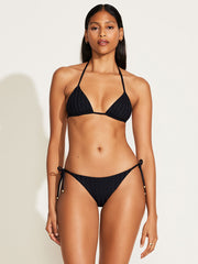 Vitamin A Elle Tie Side Bottom in Black SuperRib, view 4, click to see full size