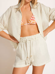 Vitamin A Avery Short in Oatmeal EcoLinen, view 4, click to see full size