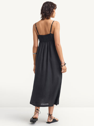 Vitamin A Zella Dress in Black Ecolinen