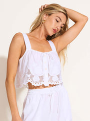 Flora Tank in White, view 1, click to see full size