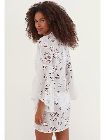 ViX Eyelet Perola Short Cover-Up in Off-white