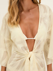 Perola Knot Short Cover Up in Glitz, view 3, click to see full size