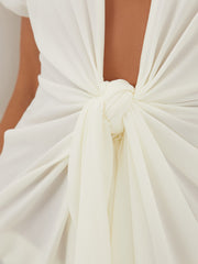 Sasha Short Cover Up in Off White, view 3, click to see full size