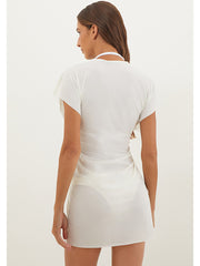 Sasha Short Cover Up in Off White, view 2, click to see full size