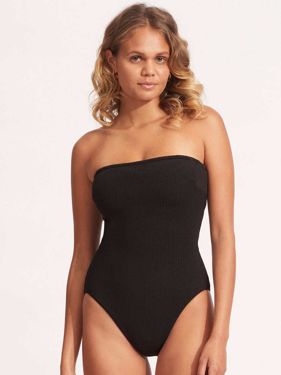 Seafolly Sea Dive DD Bandeau One Piece in Black – Sandpipers