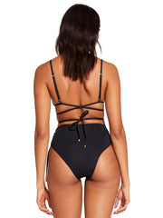 Vitamin A Sol Top in Eco Black, view 2, click to see full size