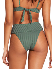 Vitamin A Emmi High Waist Bottom in Aloe SuperRib, view 2, click to see full size