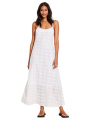 Vitamin A Mari Maxi Dress in White Eyelet, view 1, click to see full size