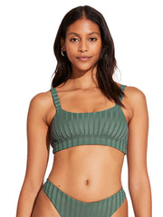 Vitamin A New Sienna Bralette in Aloe SuperRib, view 1, click to see full size