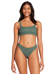 Vitamin A New Sienna Bralette in Aloe SuperRib, view 3, click to see full size