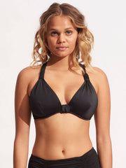 Seafolly Seafolly Collective F Cup Halter in Black, view 1, click to see full size