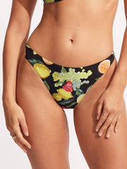 Seafolly Lemoncello High Cut Rio in Black, view 1, click to see full size