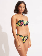 Seafolly Lemoncello High Cut Rio in Black, view 4, click to see full size