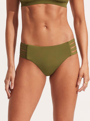 Seafolly Seafolly Collective Multi Strap Hipster Bottom in Avocado, view 1, click to see full size