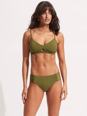 Seafolly Seafolly Collective Multi Strap Hipster Bottom in Avocado, view 4, click to see full size