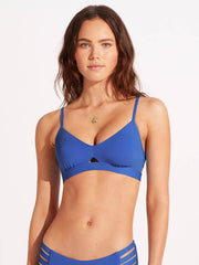 Seafolly Seafolly Collective Hybrid Bralette in Azure, view 1, click to see full size