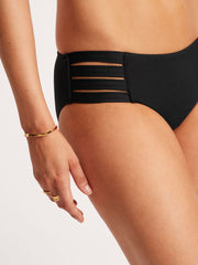 Seafolly SF Collective Multi Strap Hipster Bottom In Black, view 3, click to see full size